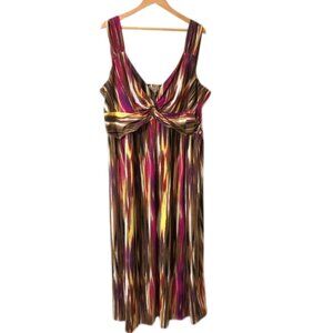 Miss Tina Multicolor Sleeveless Maxi Dress 4X